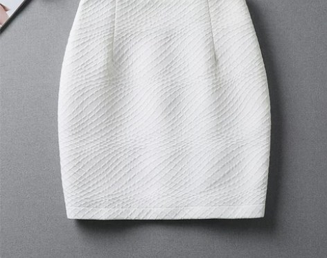 包臀裙春秋半身裙短裙包裙白色高腰大码拉链职...