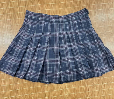 百褶裙高腰小个子学院风半身裙a字显瘦格子裙...