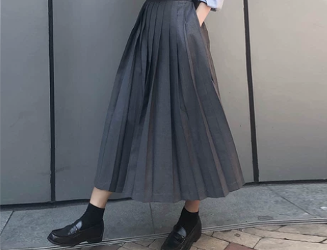 百褶大摆裙a字伞裙长裙22春夏高腰高温压褶...