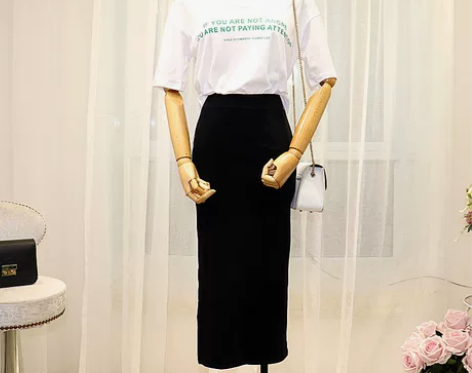 春秋包臀长裙半身裙中长款修身纯棉铅笔裙休闲...