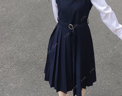 jk护奶裙小个子学院风卡奶裙校供制服套装背...