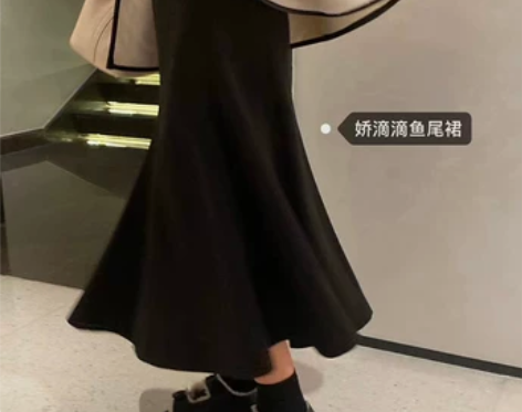加厚百搭款显瘦半身裙鱼尾裙#鱼尾半身裙 #...