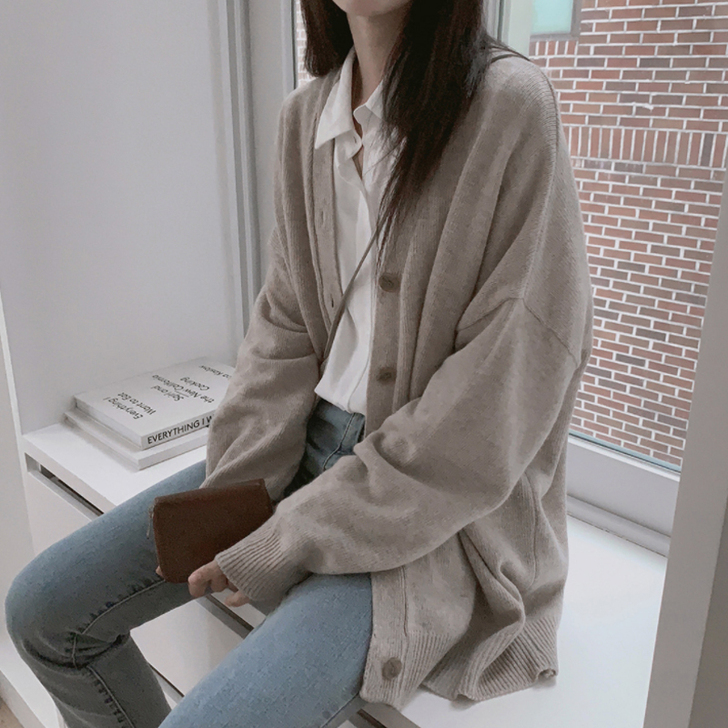开衫外套女针织宽松秋冬外穿慵懒风显瘦上衣2...