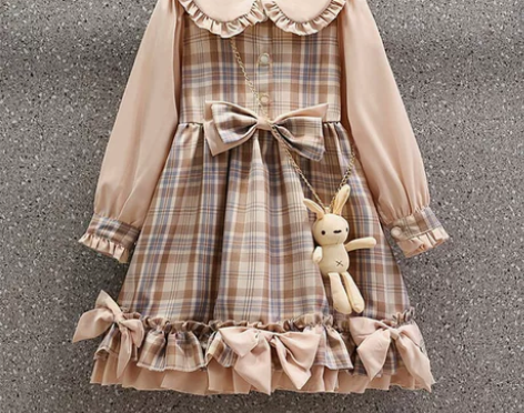 女童汉服连衣裙春2021新款绣花公主长裙女...