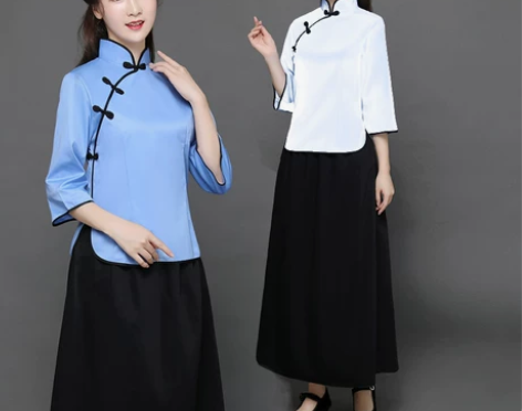 民国学生装女中国风校服中山装合唱服毕业班服...