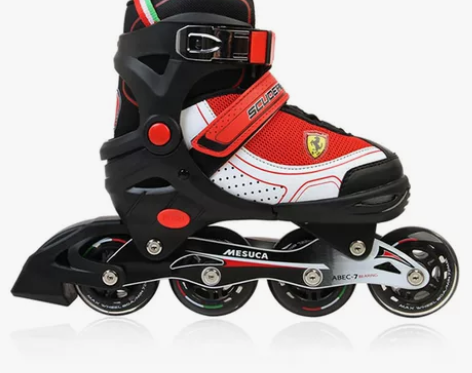 法拉利旱冰鞋儿童直排轮男全套装女小孩溜冰鞋...