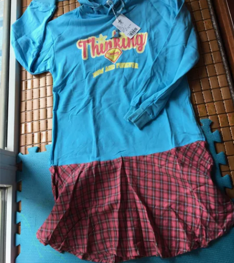 纯棉毛圈卫衣 连衣裙 中大童 女 尺码19...