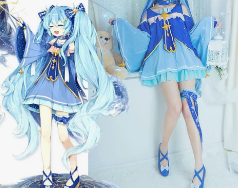 雪初音cos服星与雪初音未来miku初音c...