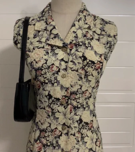 古着港风连衣裙 系带收腰 不限身材 胸围1...