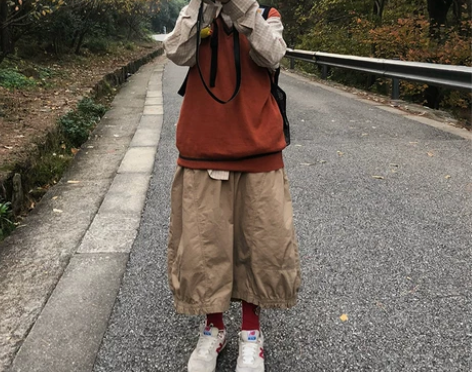 ?溜之猫 原创自制纯棉工装裙半身裙灯笼裙女...