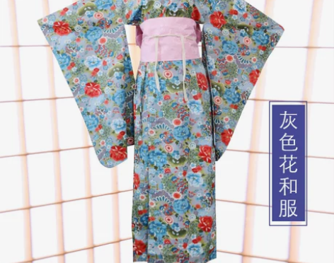 传统正装浴衣棉麻樱花长款日系改良动漫COS...