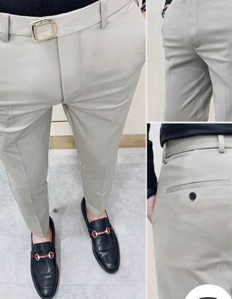 裤子长裤春秋季九分裤修身弹力小西裤韩版休闲...