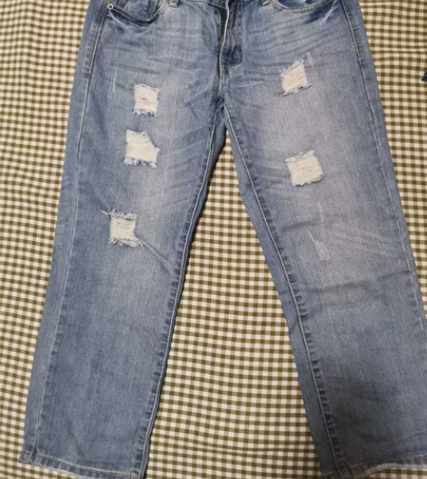 收拾换季衣服翻出来一条牛仔裤 7分裤 8分...