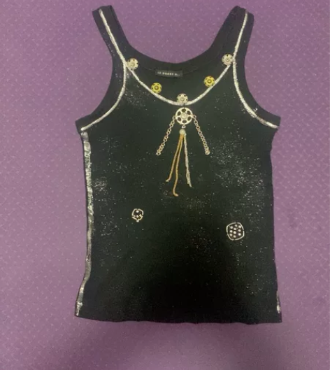 重工摇滚风小背心 金属部分本来就是做旧的 ...