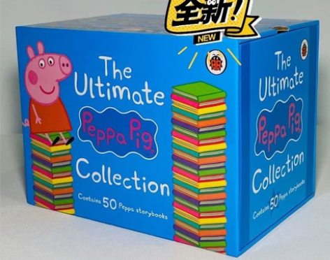 小猪佩奇第一辑蓝盒50册 第二辑黄盒50册...