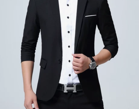 西装套装男士休闲西服男韩版修身小西装外套青...