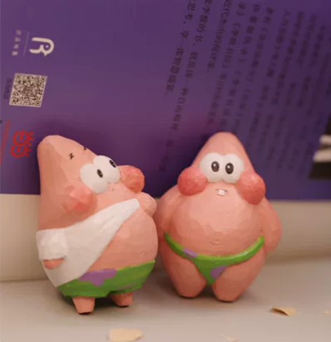 木雕派大星可定制 送礼，摆件都可感兴趣的话...