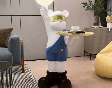 泽歌创意暴力熊落地客厅摆件酒柜装饰品卧室夜...