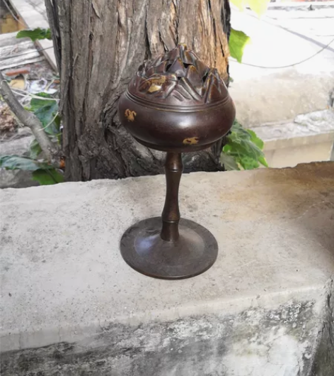 博山炉香炉 纯铜 古玩摆件 明清老件  盘...