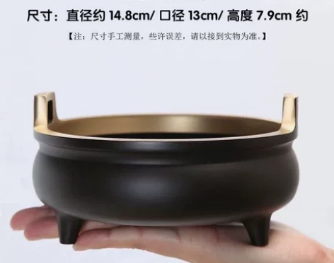 纯铜香炉供佛大号宣德炉家用室内供奉烧香仿古...