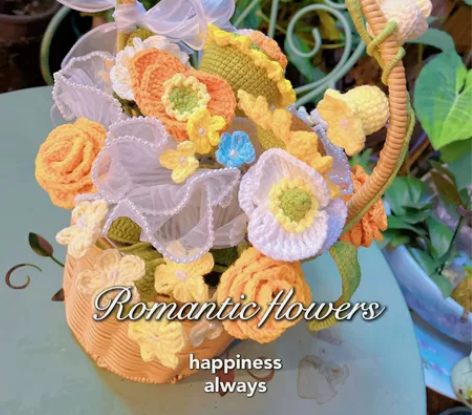 花篮钩织，可定，效果图很漂亮哦 感兴趣的话...