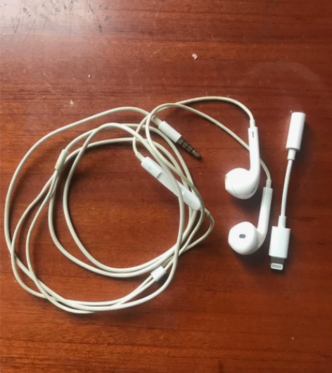 苹果原装耳机，加一个iphone X的转接...