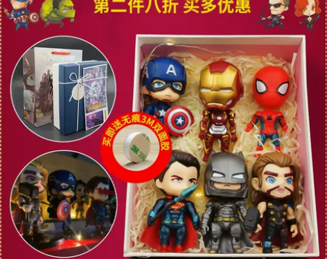 漫威Q版公仔玩具复仇者联盟4钢铁侠手办，蜘...