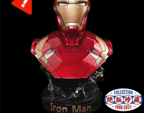 超帅！会亮！钢铁侠半身像模型MK46雕像复...