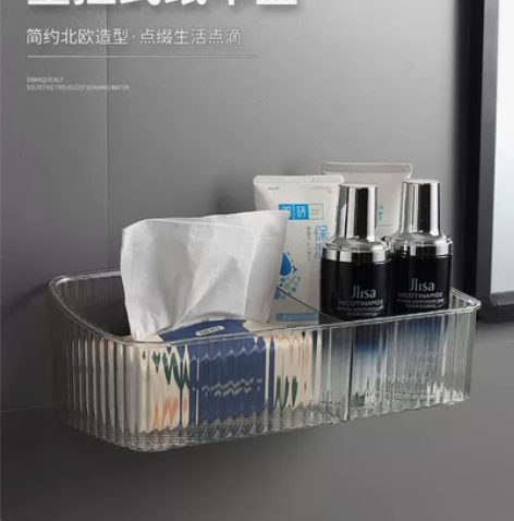 双囍自用：墙上透明收纳盒宿舍上铺神器免打孔...