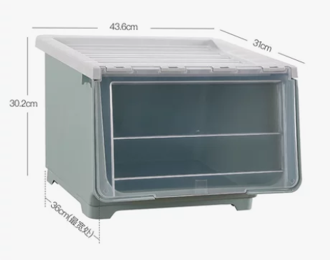 两个儿童玩具收纳箱塑料特大号前开衣服整理箱...