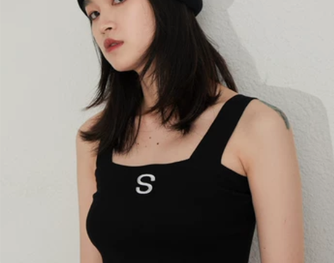 Swayland20ss字母S背心女针织弹...
