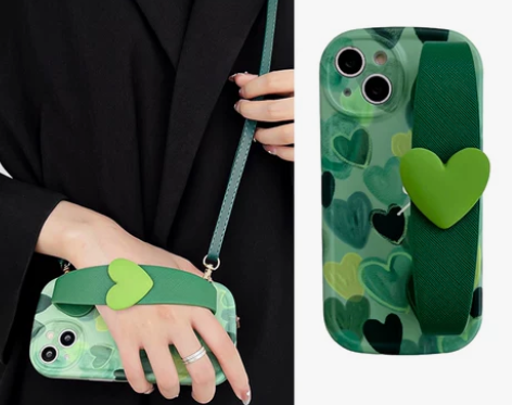 小清新绿色立体爱心腕带适用小米12pro手...