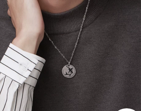 《老人与海》s925银项链男潮嘻哈简约百搭...