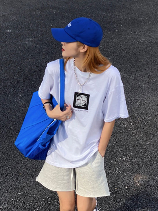 废克赛文情侣短袖T恤男士夏季国潮牌印花宽松...