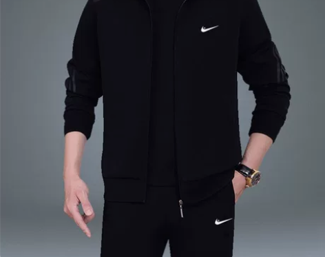 运动套装男品牌春秋中老年爸爸跑步服外套休闲...