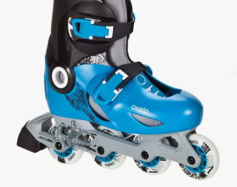 迪卡侬 直排轮可调轮滑鞋单排旱冰鞋儿童初级...