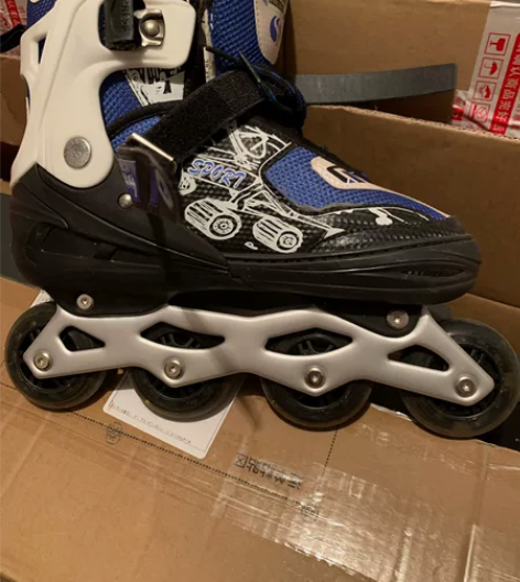 DX溜冰鞋成人直排轮单排滑轮可调轮滑鞋滑冰...