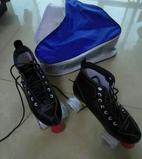 双排鲸匠正品纯皮双排滑轮旱冰鞋四轮滑冰鞋，...