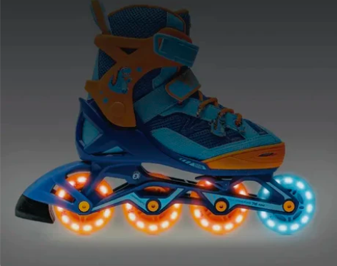 迪卡侬溜冰鞋儿童初学者轮滑鞋闪光轮女童男孩...