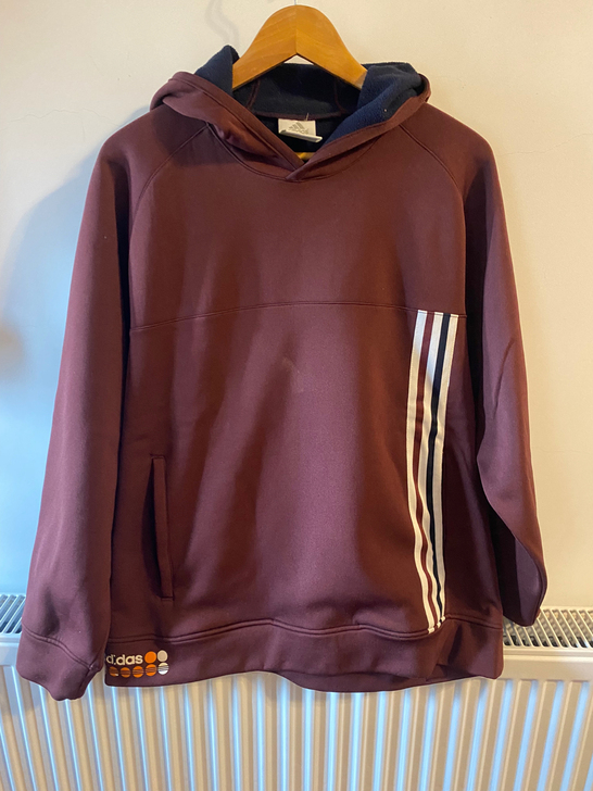 Adidas阿迪达斯套头卫衣，内抓绒L号，...