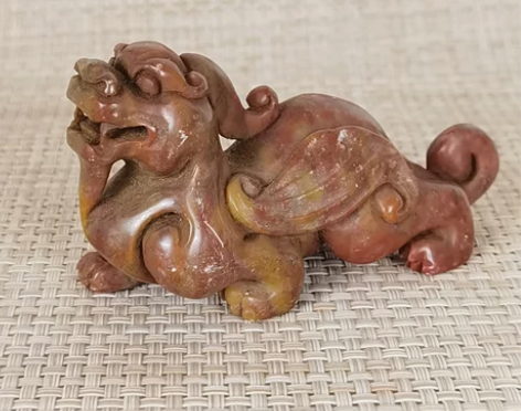 全品老寿山石神兽镇尺镇纸摆件 长10.7c...