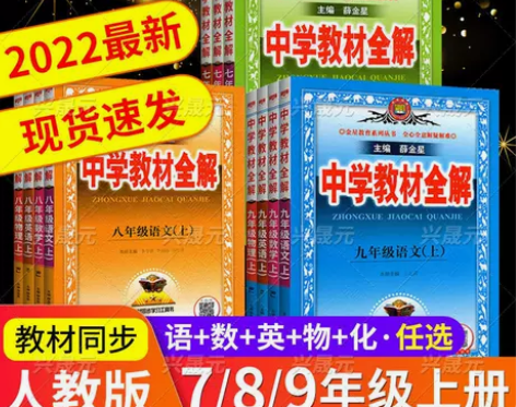 中学教材全解七八九年级上册人教版语文数学英...