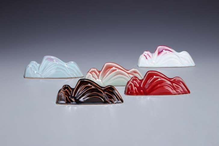 神垕钧窑钧瓷笔架镇纸文房四宝小摆件家用装饰...