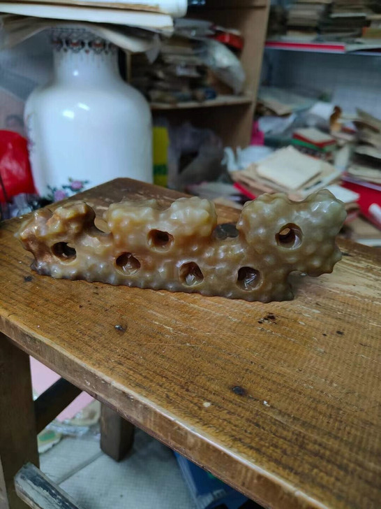 玉石笔架，尺寸长，玉质感强，全品，1200...