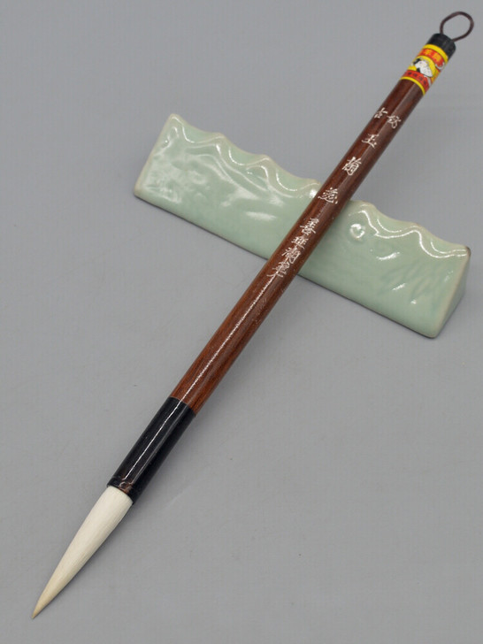 双羊遗留纯羊毫毛笔，善琏湖笔老毛笔，品相保存完好，全新包邮