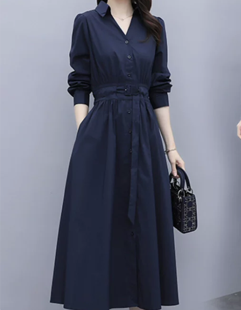 法式复古连衣裙赫本春装2022年新款女装修...