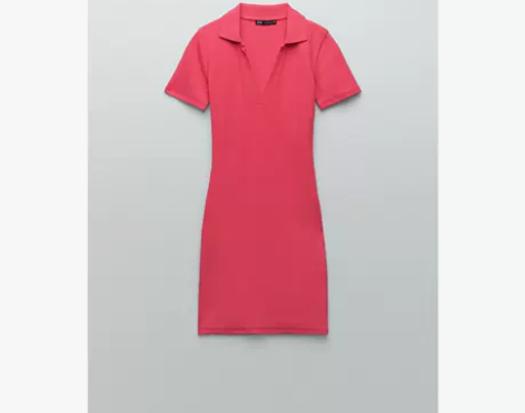 ZARA  女装 POLO 衫式罗纹连衣裙...