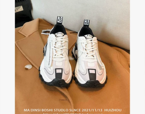 老爹鞋女2022年春秋新款ins潮跑步厚底...