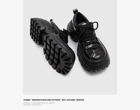 ?2022新款方头小皮鞋女松糕厚底日系学院...