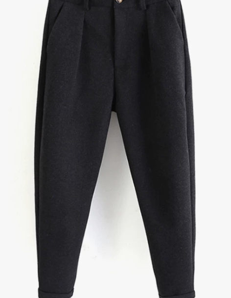 裤子西裤男士休闲裤秋冬季加绒加厚毛呢裤直筒...